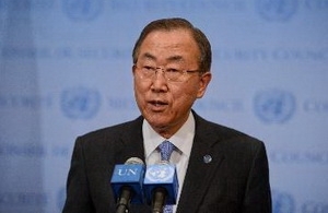 UN-Generalsekretär Ban Ki-moon trifft syrischen Oppositionsführer